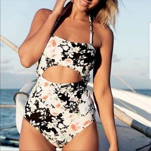 One piece high wasted bathing suit